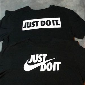 2- Nike “Just Do It” Logo Men T-shirt. XL. Black